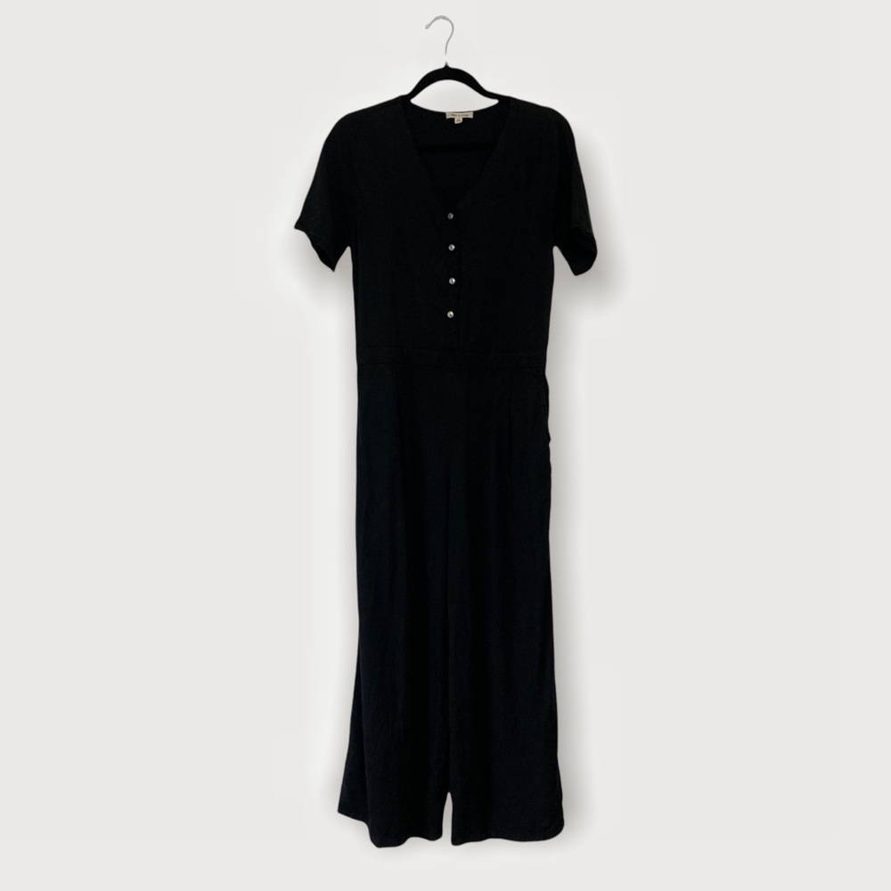 Tea n Rose Adams Wide Leg Black Jumpsuit Size M - Picture 2 of 9